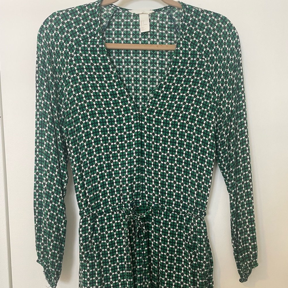 H&M Printed Long Sleeve / Short Jumpsuit